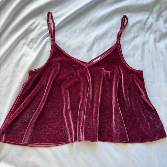 Victoria's Secret Tops - Victoria Secret Pink velvet tank top